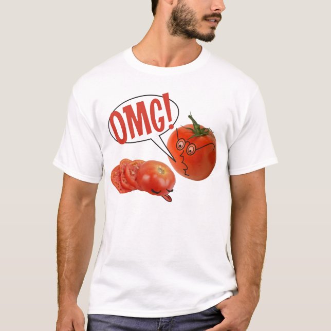Camiseta Fatias do tomate de OMG (Frente)