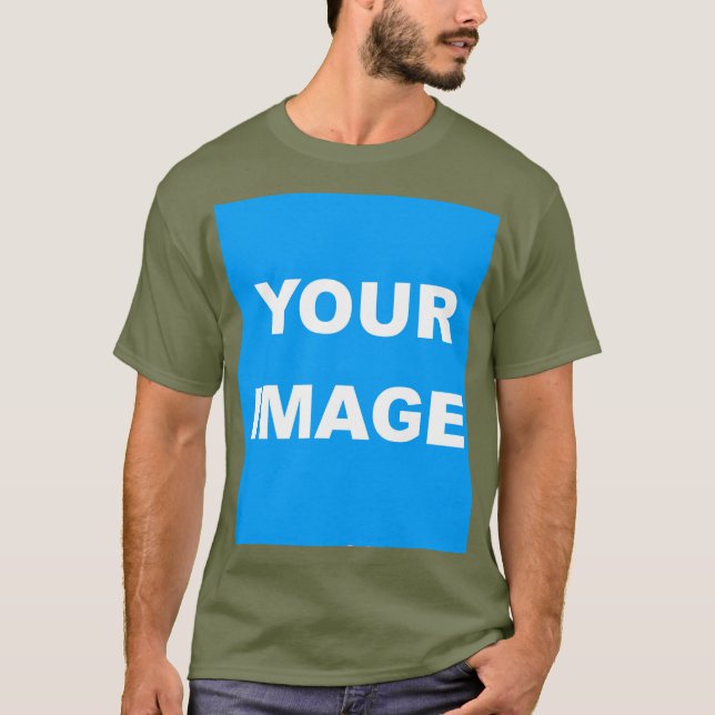 Camiseta Fatigue Verde Adicionar Sua Foto De Imagem (Frente)