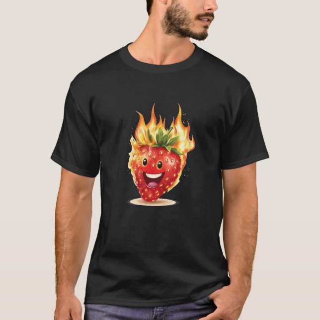 Camiseta Fato Chamas de Morango Queimando (Frente)