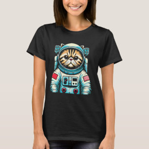 Camiseta Fato de Astronauta de Gato Persa
