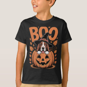 Camiseta Fato de Basset Hound em Abóbora de Halloween Basse