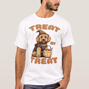 Camiseta Fato de Cachorro de Halloween Labradoodle "Doce ou