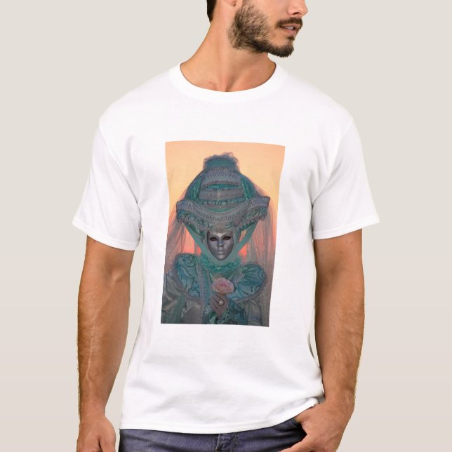 Camiseta Fato de Carnaval Azul, Veneza (Frente)