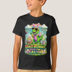 Camiseta Fato de Coelho T-rex Fantasia de Páscoa para Menin