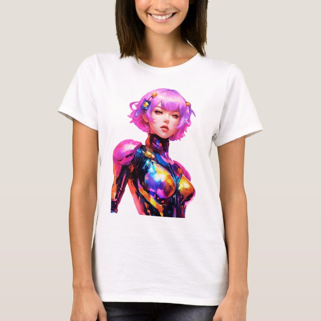 Camiseta Fato de espaço apertado vestido por uma mulher (Frente)