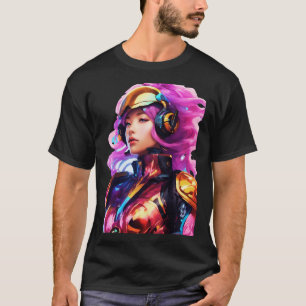 Camiseta Fato de espaço apertado vestido por uma mulher