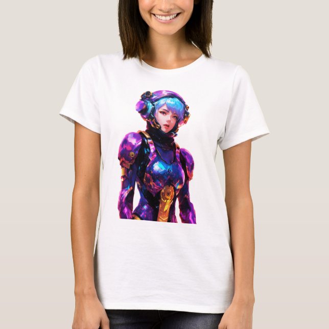 Camiseta Fato de espaço apertado vestido por uma mulher (Frente)