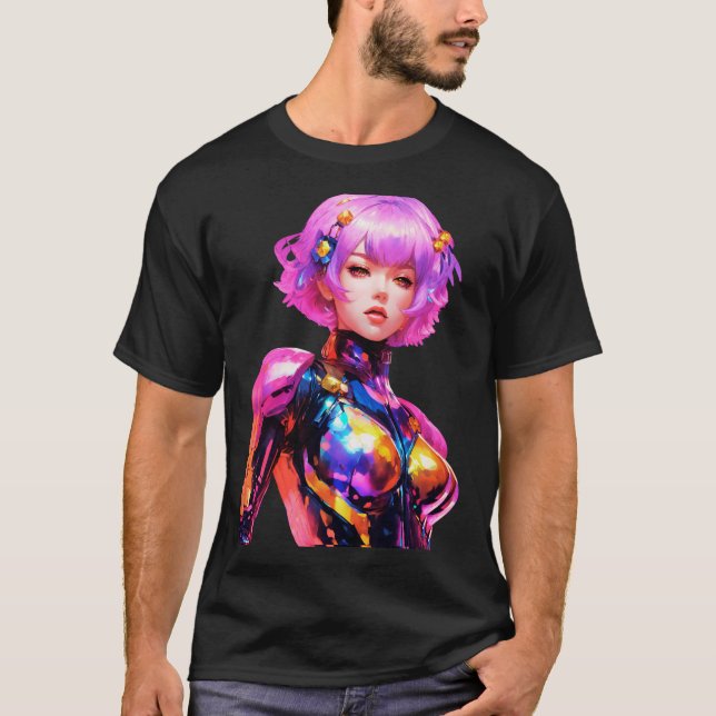 Camiseta Fato de espaço apertado vestido por uma mulher (Frente)