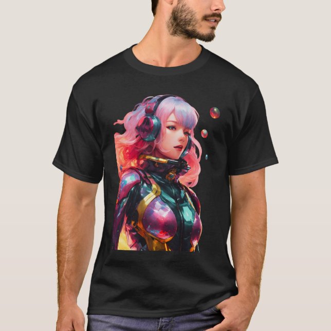 Camiseta Fato de espaço apertado vestido por uma mulher (Frente)