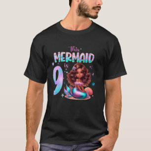Camiseta Fato de Fantasia de Sereia para Menina Aniversaria