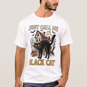 Camiseta Fato de Gata Preta Casa Assombrada Roupa Divertida