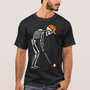Camiseta Fato de Golfe de Esqueleto de Halloween para Pai H