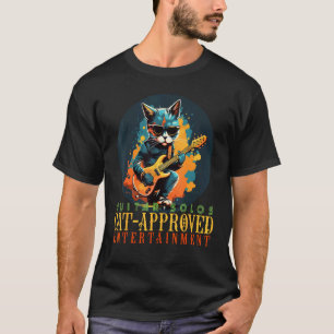 Camiseta Fato de Guitarrista Elétrico para Gatos Solista e 