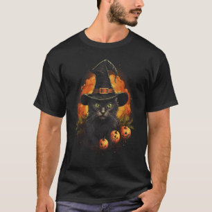 Camiseta Fato de Halloween de Gato Rex Alemão Chapéu de Bru