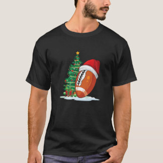 Camiseta Fato De Natal Para Homens Da Bola De Futebol Santa