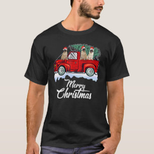 Camiseta Fato de Natal Pug Pj Festa Pug Caminhão Vermelho C