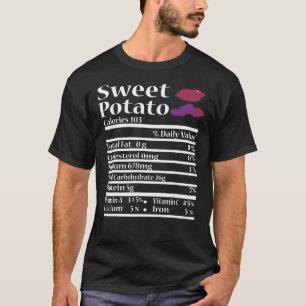 Camiseta Fato de Nutrição de Batata Doce Engraçado para Açã
