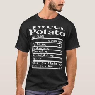 Camiseta Fato de Nutrição de Batata Doce Engraçado para Açã
