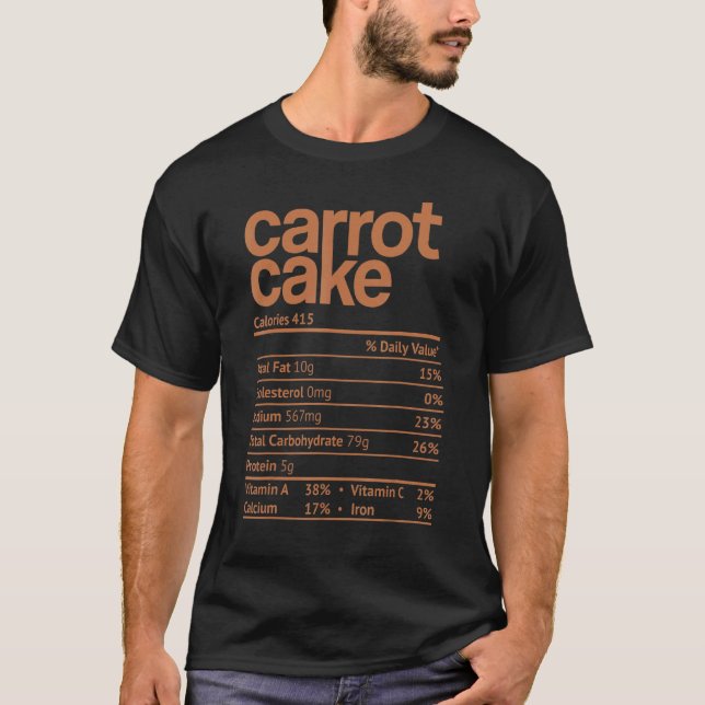Camiseta Fato de Nutrição de Bolo de Cenoura Fato de Ação d (Frente)