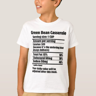 Camiseta Fato de Nutrição do Casserole de Bean Verde.w