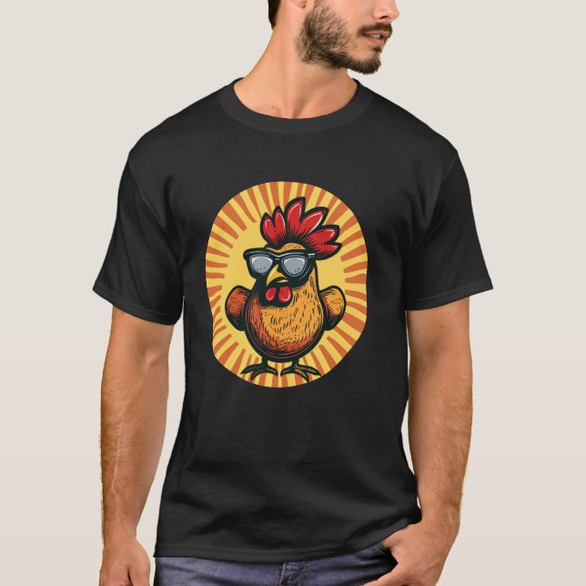 Camiseta Fato de Óculos de Sol de Peito de Frango (Frente)