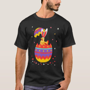 Camiseta Fato de Ovos Orelhas de Coelho Cute Dia de Páscoa