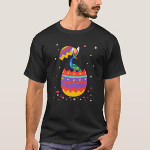 Camiseta Fato de Ovos Orelhas de Coelho Gráfico Dia de Pásc