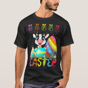 Camiseta Fato de Páscoa de Vaca Combinando Família Fofa Rou