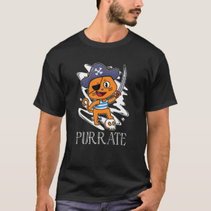 Camiseta Fato de Pirata Gato Pirata Fofinho Gato
