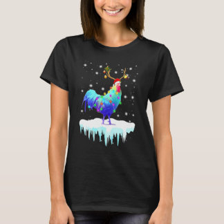 Camiseta Fato de Rena de Natal com Luzes e Flocos de Neve d