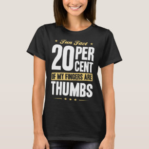 Camiseta Fato Divertido 20% Dedos Dedos Humilham Matemática