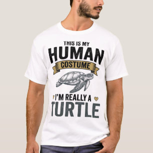 Camiseta Fato Divertido de Tartaruga Desenho de Gravura Vin