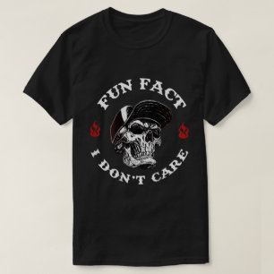 Camiseta Fato divertido Não me importo com esqueleto
