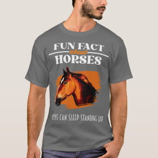 Camiseta Fato Divertido Sobre O Sobreloso De Cavalos