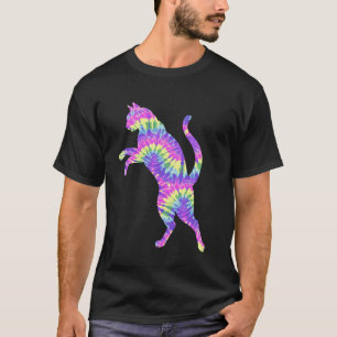Camiseta Fato Xadrez de Gato Divertido Hippie Arco-íris Tie