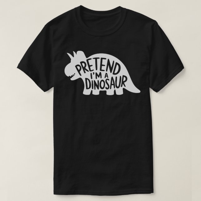 Camiseta Fatos Adultos de Halloween Fingem que sou um Dinos (Frente do Design)