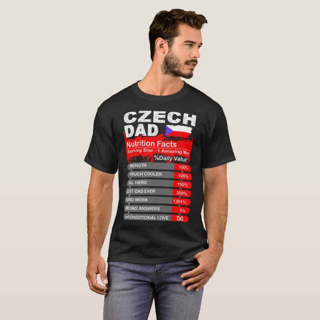 Camiseta Fatos checos da nutrição do pai que servem o (Frente Completa)