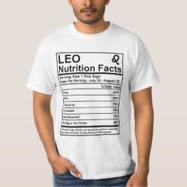 Camiseta Fatos da nutrição de Leo - t-shirt do