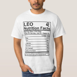 Camiseta Fatos da nutrição de Leo - t-shirt do