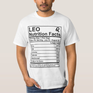 Camiseta Fatos da nutrição de Leo - t-shirt do