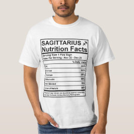 Camiseta Fatos da nutrição do Sagitário -