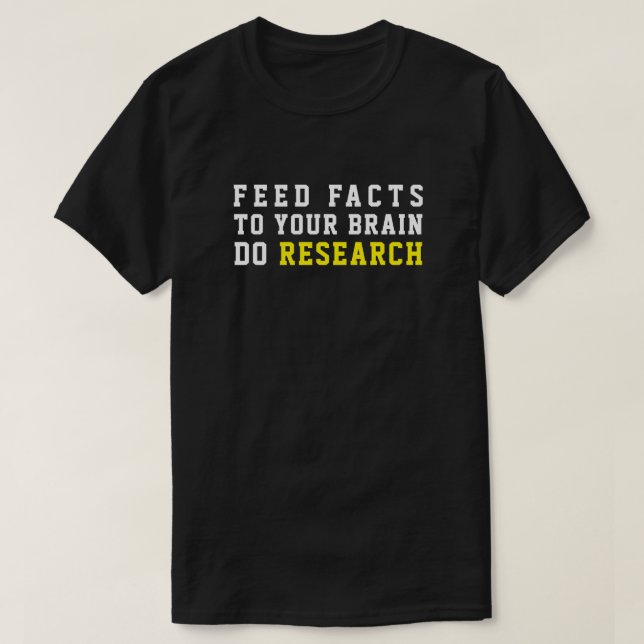 CAMISETA FATOS DE ALIMENTAÇÃO AO CÉREBRO FAZEM PESQUISA (Frente do Design)