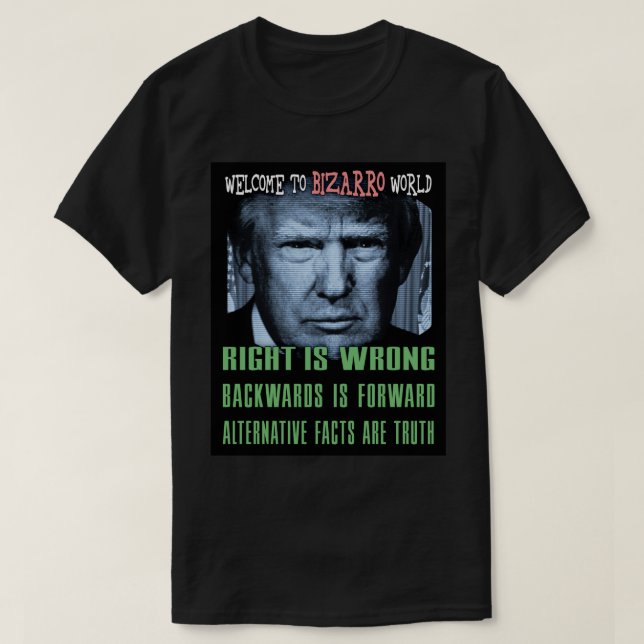 Camiseta Fatos De alternativo São Verdade - Trump Anti-Pres (Frente do Design)