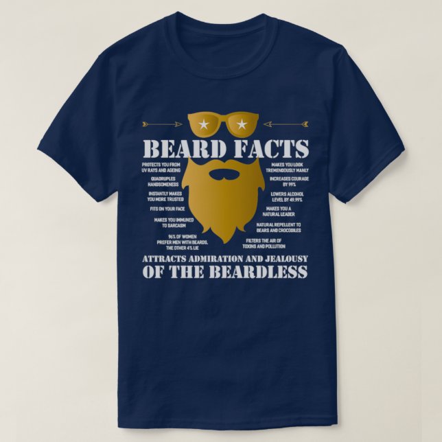 Camiseta Fatos de barba do homem sem barba (Frente do Design)