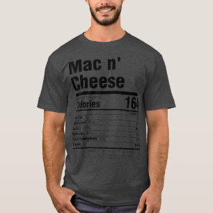 Camiseta Fatos de Comida de Nutrição Mac e Queijo