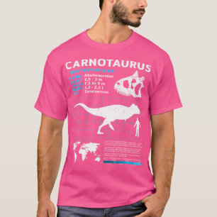 Camiseta Fatos de Dinossauro de Folha de Fatos de Carnotaur