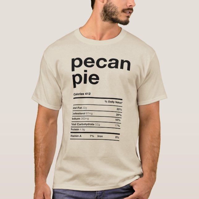 Camiseta Fatos De Informação Sobre A Nutrição Pecana (Frente)