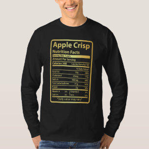 Camiseta Fatos De Nutrição Crises Da Apple Para O Dia De Aç