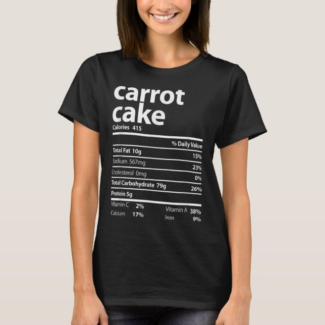 Camiseta Fatos de Nutrição de Bolo de Cenoura no Natal (Frente)