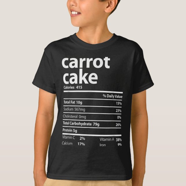Camiseta Fatos de Nutrição de Bolo de Cenoura no Natal (Frente)